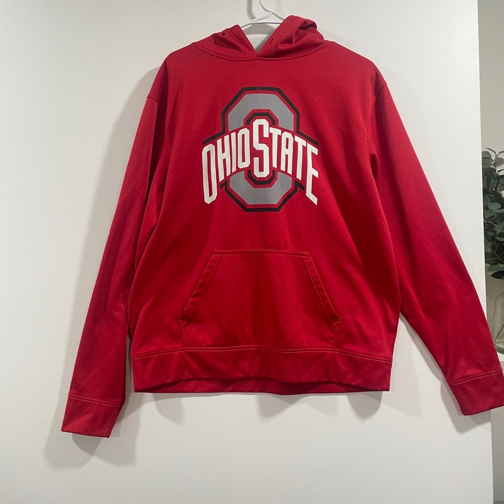 Ohio State Buckeyes Varsity Authentic Apparel Red Hoodie Mens Large OSU‎